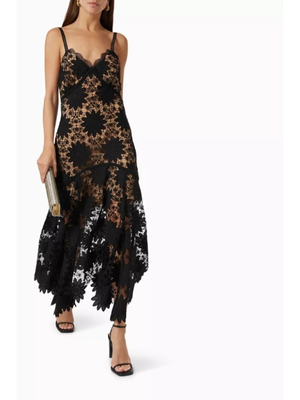 NWT Elliatt Channeling Lace Dress Black & Tan Lining Party Cocktail Evening Sz M